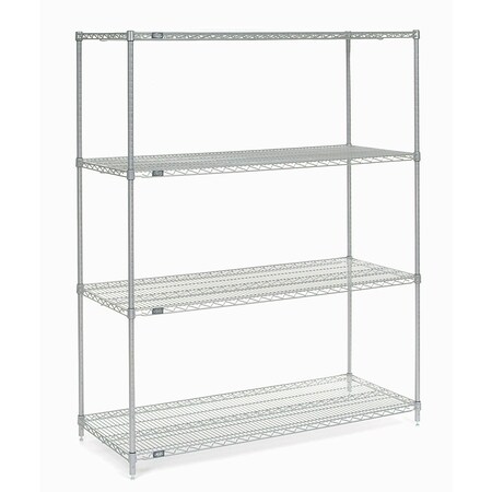 Nexel Chrome Wire Shelving, 54W X 14D x 86H 14548C